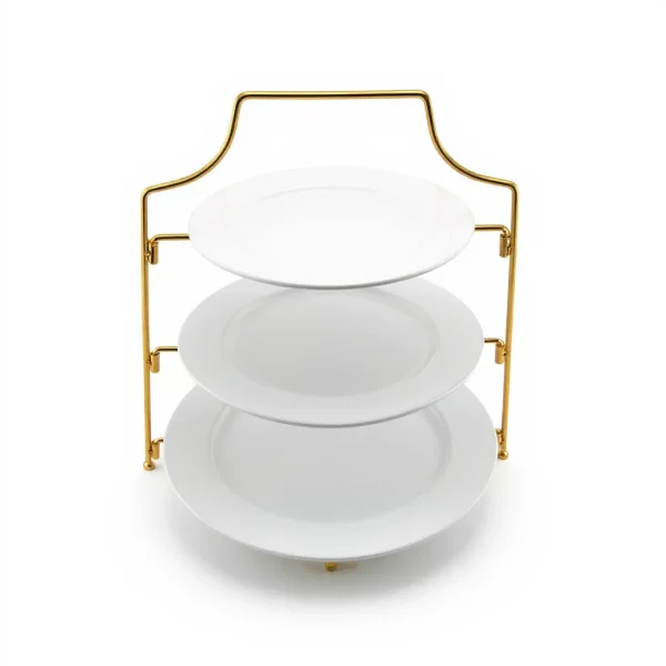 3-Tier White Ceramic Afternoon Tea Stand