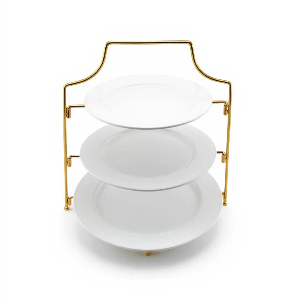 3-Tier White Ceramic Afternoon Tea Stand 3-Tier White Ceramic Afternoon Tea Stand