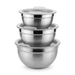 Vinos Stainless Steel 3-Piece Bowl Set with Plastic Lids — view 3