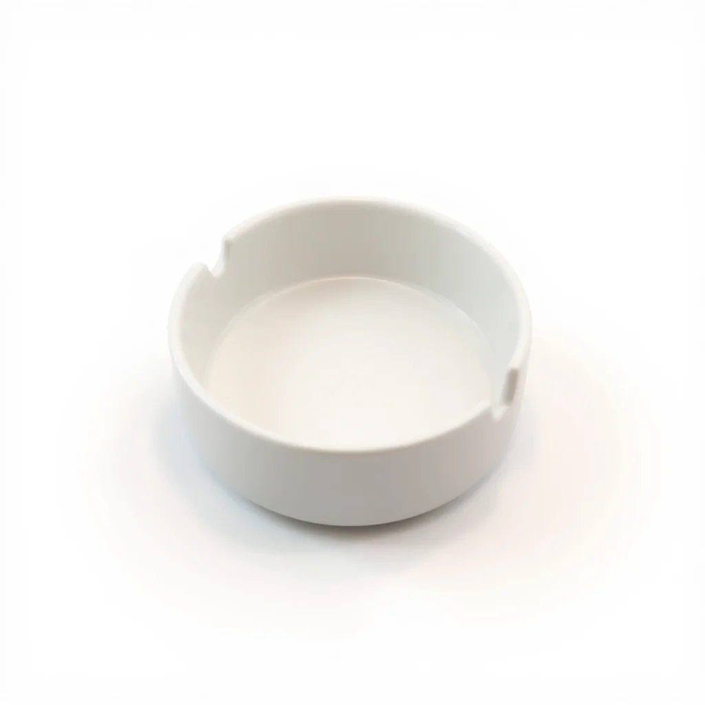 White Minimalist Ceramic Ashtray — view 2