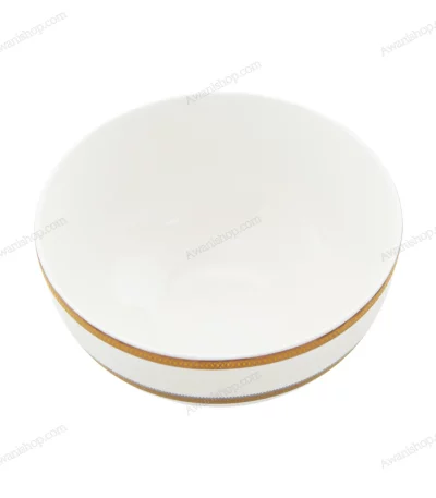 White Porcelain Bowl with Gold Geometric Border 11 cm — view 2