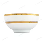 White Porcelain Bowl with Gold Geometric Border 11 cm