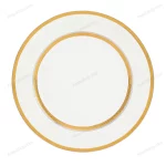 White Porcelain Plate with Gold Geometric Border 19 cm — view 2