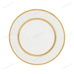 White Porcelain Plate with Gold Geometric Border 23 cm — view 2
