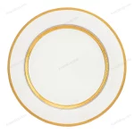 White Porcelain Plate with Gold Geometric Border 26 cm — view 2