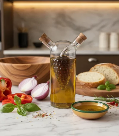 Wilmax England 2-in-1 Glass Oil and Vinegar Bottle — Everyday Kitchen Convenience